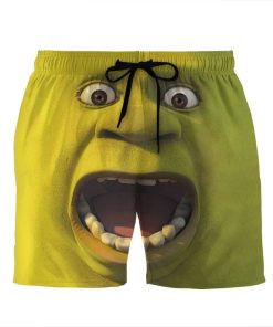 Gearhumans 3D Stop staring at my Shrek Custom Beach Shorts Swim Trunks GV30074 Men Shorts Men Shorts S