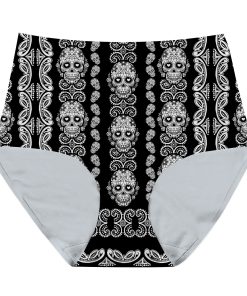 Gearhumans 3D Sugar Skull Couple Custom Womens High Waisted Briefs GS02072115 Women High Waisted Briefs Women High Waisted Briefs M 
