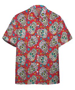 Gearhumans 3D Sugar Skulls Folkloric Skulls Custom Hawaii Shirt GO24062121 Hawai Shirt Hawai Shirt S 