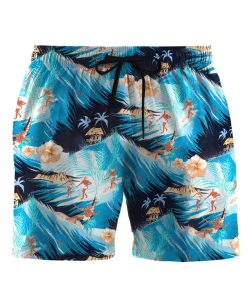 Gearhumans 3D Surfing Hawaii Custom Beach Shorts Swim Trunks GS1705212 Men Shorts Men Shorts S 
