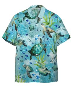 Gearhumans 3D Swimming Sea Turtles Custom Hawaii Shirt GO28062111 Hawai Shirt Hawai Shirt S 