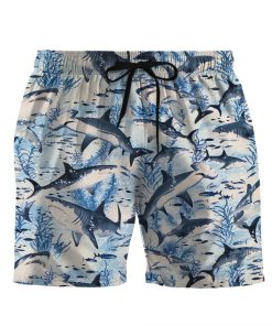 Gearhumans 3D Swimming Sharks Custom Beach Shorts Swim Trunks GO10052122 Men Shorts Men Shorts S 