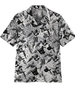 Gearhumans 3D Tattoo Machine Hawaii Shirt ZZ09041 Hawai Shirt Short Sleeve Shirt S