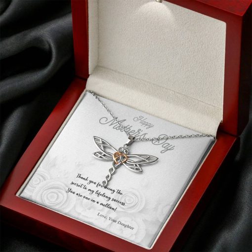 Gearhumans 3D Thank You Mom Happy Mothers Day Dragonfly Dream Necklace GS2204212 ShineOn Fulfillment