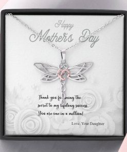 Gearhumans 3D Thank You Mom Happy Mothers Day Dragonfly Dream Necklace GS2204212 ShineOn Fulfillment Standard Box