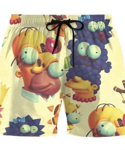 Gearhumans 3D The Bart Simpsons Custom Beach Shorts Swim Trunks GN02078 Men Shorts Men Shorts S 