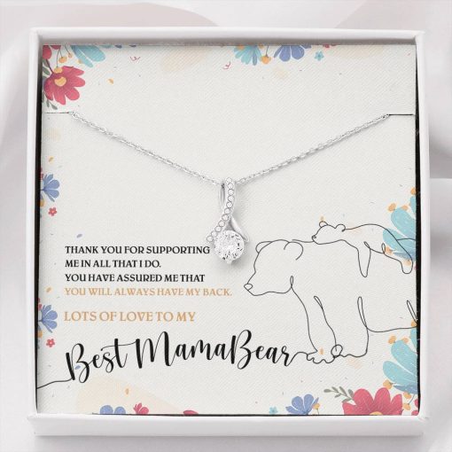 Gearhumans 3D The Best Mama Bear Happy Mothers Day Alluring Beauty Necklace GS23042114 ShineOn Fulfillment Standard Box