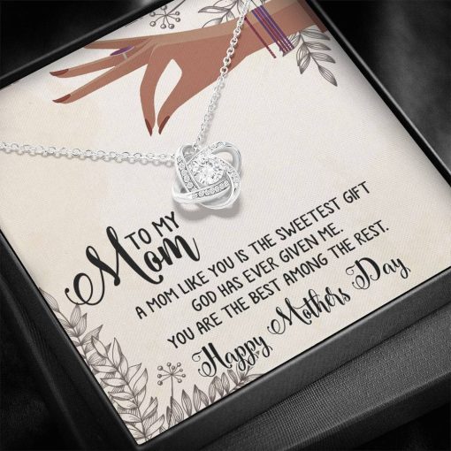 Gearhumans 3D The Best Mom Happy Mothers Day Love Knot Necklace GS2604211 ShineOn Fulfillment