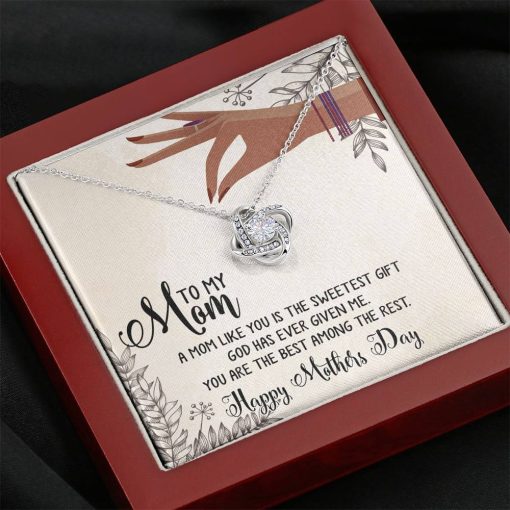 Gearhumans 3D The Best Mom Happy Mothers Day Love Knot Necklace GS2604211 ShineOn Fulfillment