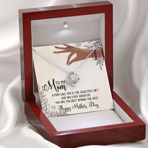 Gearhumans 3D The Best Mom Happy Mothers Day Love Knot Necklace GS2604211 ShineOn Fulfillment