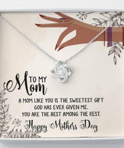 Gearhumans 3D The Best Mom Happy Mothers Day Love Knot Necklace GS2604211 ShineOn Fulfillment Standard Box
