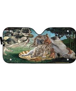 Gearhumans 3D The Birth of Venus Pug Custom Sunshade GS0507218 Auto Sunshade 57''x27.5'' 