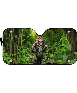 gearhumans 3D The Jaguar Hunting Custom Car Auto Sunshade GL29063 Auto Sunshade 57''x27.5'' 