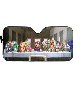 gearhumans 3D The Last Supper Mario Custom Car Auto Sunshade GL160710 Auto Sunshade 57''x27.5'' 