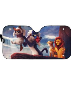 Gearhumans 3D The Lion King With Grumpy Cat Custom Car Auto Sunshade GO23042120 Auto Sunshade 57''x27.5'' 
