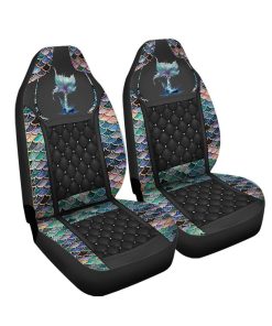 Gearhumans 3D The Most Blue Sparkle Mermaid Tail Custom Car Seat Covers GW2206211 Car Seat Covers Car Seat Covers Freesize 
