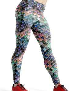 Gearhumans 3D The Most Blue Sparkle Mermaid Tail In The Ocean Custom Legging GO10062116 Leggings Leggings S 