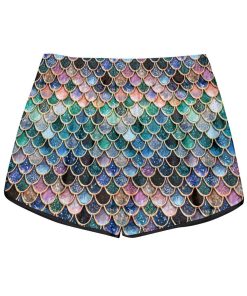 Gearhumans 3D The Most Blue Sparkle Mermaid Tail In The Ocean Custom Women Shorts GO16062121 Women Shorts Women Shorts XS