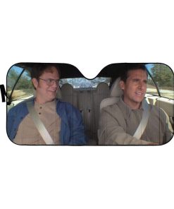 gearhumans 3D The Office Michael And Dwight Custom Car Auto Sunshade GS27074 Auto Sunshade 57''x27.5'' 