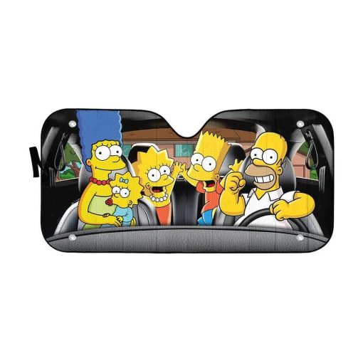 gearhumans 3D The Simpsons Custom Car Auto Sunshade GV19074 Auto Sunshade 57''x27.5''