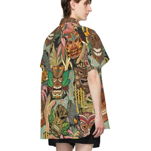 Gearhumans 3D Tiki Head Hawaii Shirt ZK13041 Hawai Shirt