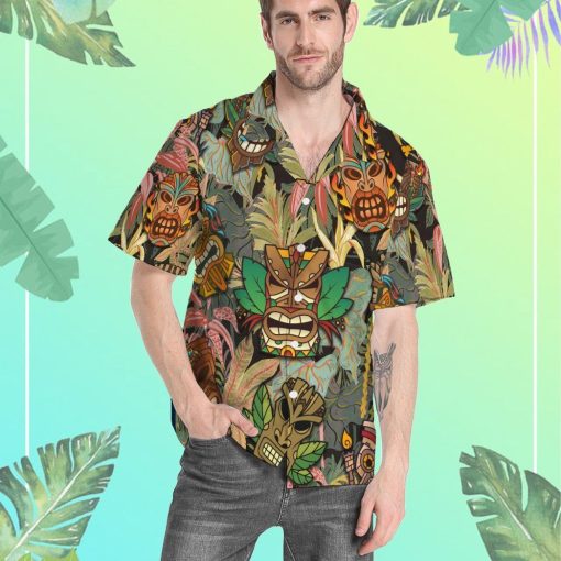 Gearhumans 3D Tiki Head Hawaii Shirt ZK13041 Hawai Shirt