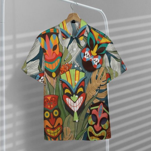 Gearhumans 3D Tiki Head Hawaii Shirt ZK13042 Hawai Shirt