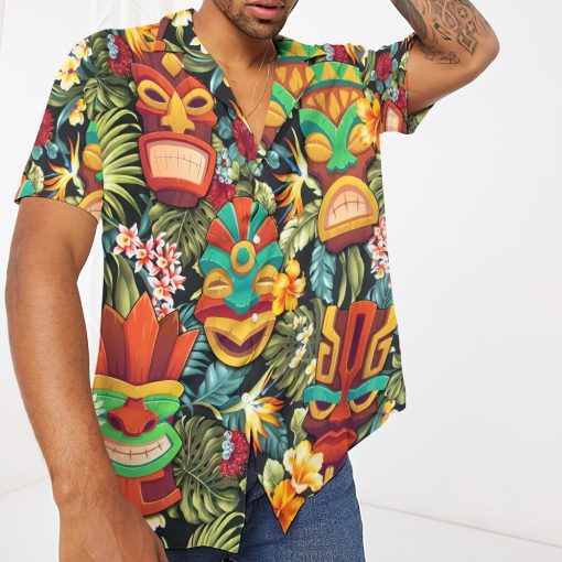 Gearhumans 3D Tiki Head Hawaii Shirt ZK13043 Hawai Shirt