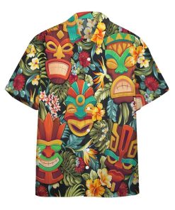 Gearhumans 3D Tiki Head Hawaii Shirt ZK13043 Hawai Shirt Short Sleeve Shirt S 