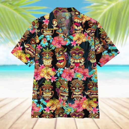 Gearhumans 3D Tiki Head Hawaii Shirt ZZ14041 Hawai Shirt