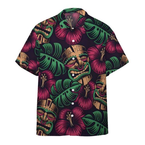 Gearhumans 3D Tiki Mask Hawaii Shirt GS04052112 Hawai Shirt Short Sleeve Shirt S