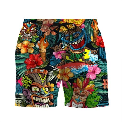 Gearhumans 3D Tiki Tiki Awesome Shorts ZK26052112 Men Shorts Beach Shorts / S
