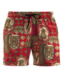 Gearhumans 3D Tiki Tiki Hawaiian Vintage Custom Beach Shorts Swim Trunks GO03062123 Men Shorts Men Shorts S 