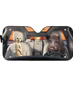 gearhumans 3D Timon And Pumbaa Custom Car Auto Sunshade GL06078 Auto Sunshade 57''x27.5'' 