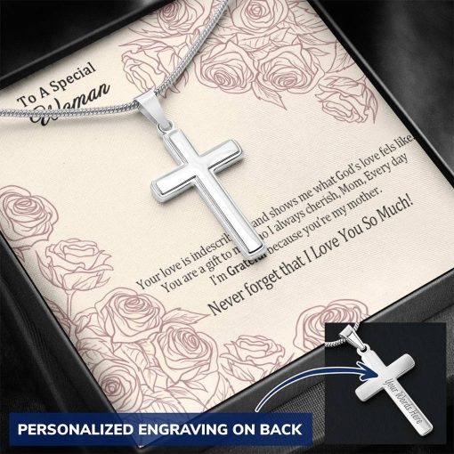 Gearhumans 3D To A Special Woman Happy Mothers Day Personalized Cross Necklace 8 Gearhumans 3D To A Special Woman Happy Mothers Day Personalized Cross Necklace GS27042111 ShineOn Fulfillment