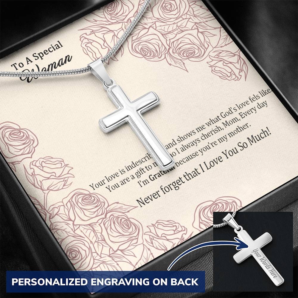 Gearhumans 3D To A Special Woman Happy Mothers Day Personalized Cross Necklace 2 Gearhumans 3D To A Special Woman Happy Mothers Day Personalized Cross Necklace GS27042111 ShineOn Fulfillment