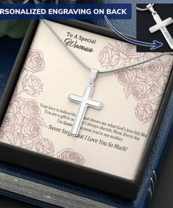 Gearhumans 3D To A Special Woman Happy Mothers Day Personalized Cross Necklace GS27042111 ShineOn Fulfillment Standard Box