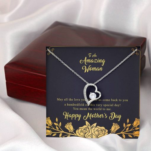 Gearhumans 3D To An Amazing Woman Happy Mothers Day Forever Love Necklace GS27042112 ShineOn Fulfillment
