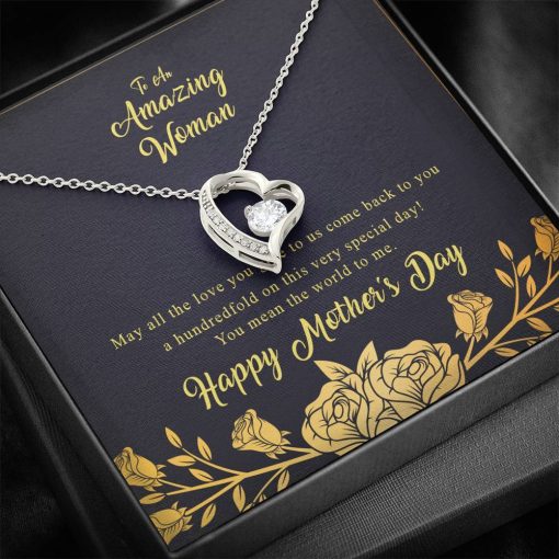 Gearhumans 3D To An Amazing Woman Happy Mothers Day Forever Love Necklace GS27042112 ShineOn Fulfillment