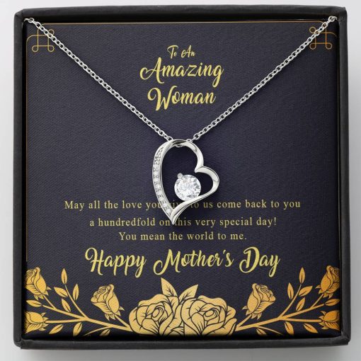 Gearhumans 3D To An Amazing Woman Happy Mothers Day Forever Love Necklace GS27042112 ShineOn Fulfillment Standard Box