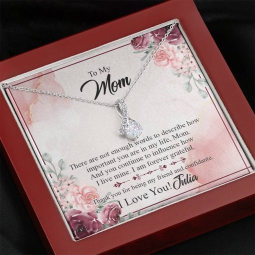 Gearhumans 3D To Mom Happy Mothers Day Alluring Beauty Necklace GS2204211 ShineOn Fulfillment Mahogany Style Luxury Box