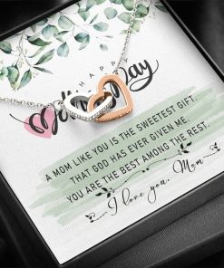 Gearhumans 3D To Mom Happy Mothers Day Interlocking Hearts Necklace GS2004219 ShineOn Fulfillment Standard Box