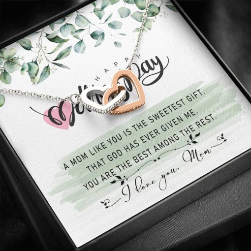 Gearhumans 3D To Mom Happy Mothers Day Interlocking Hearts Necklace GS2004219 ShineOn Fulfillment Standard Box