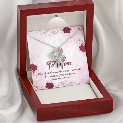 Gearhumans 3D To Mom Mothers Day Gift Double Heart Necklace 21 Gearhumans 3D To Mom Mothers Day Gift Double Heart Necklace GS2604212 ShineOn Fulfillment