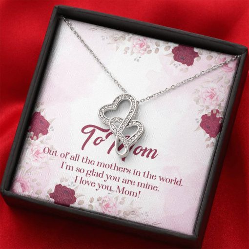 Gearhumans 3D To Mom Mothers Day Gift Double Heart Necklace 18 Gearhumans 3D To Mom Mothers Day Gift Double Heart Necklace GS2604212 ShineOn Fulfillment