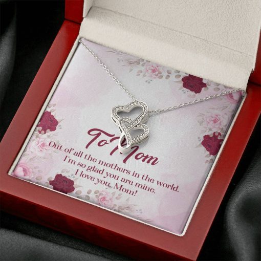 Gearhumans 3D To Mom Mothers Day Gift Double Heart Necklace 22 Gearhumans 3D To Mom Mothers Day Gift Double Heart Necklace GS2604212 ShineOn Fulfillment