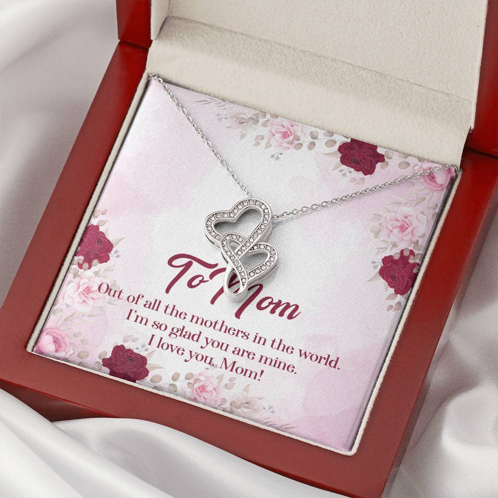 Gearhumans 3D To Mom Mothers Day Gift Double Heart Necklace 9 Gearhumans 3D To Mom Mothers Day Gift Double Heart Necklace GS2604212 ShineOn Fulfillment Mahogany Style Luxury Box