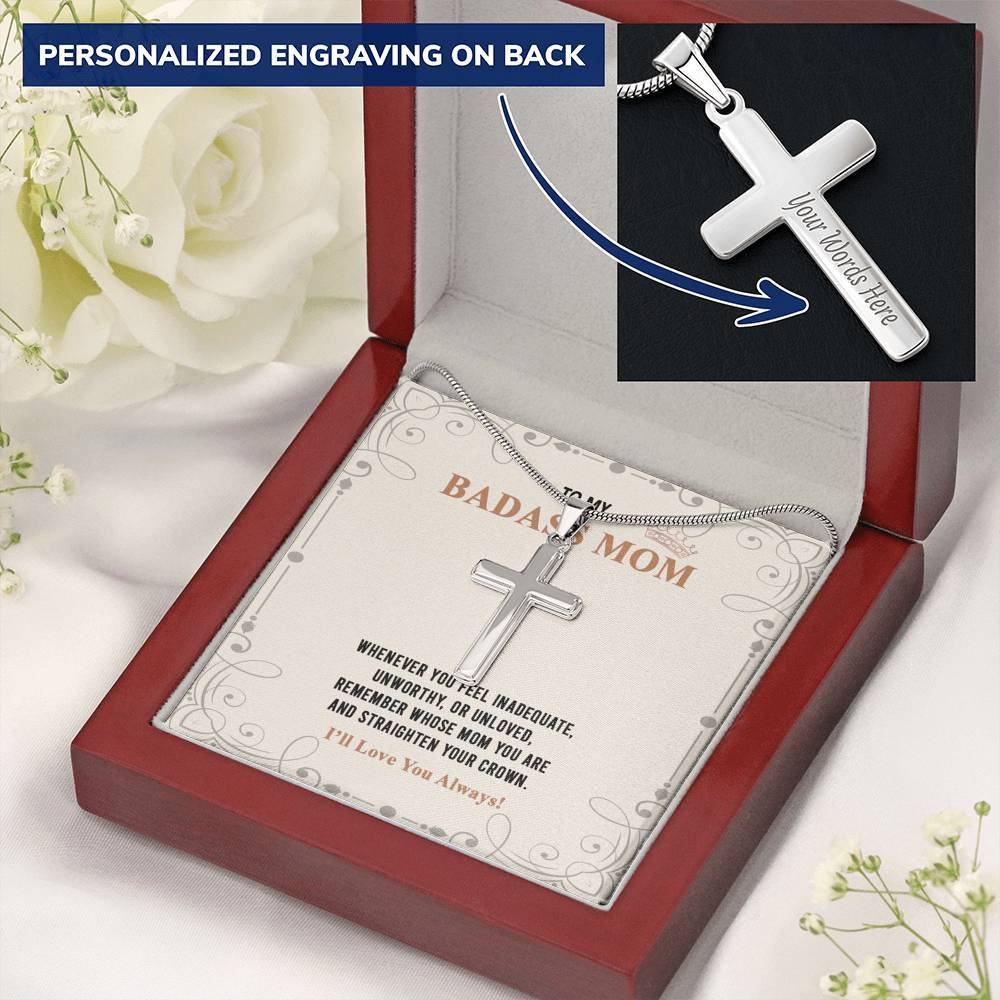 Gearhumans 3D To My Badass Mom Happy Mothers Day Personalized Cross Necklace 6 Gearhumans 3D To My Badass Mom Happy Mothers Day Personalized Cross Necklace GS2604218 ShineOn Fulfillment