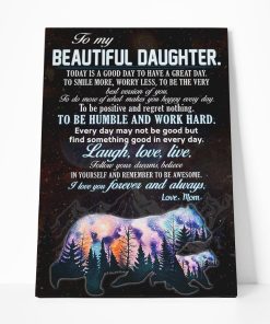 Gearhumans 3D To My Beautiful Daughter Canvas GJ020423 Canvas 1 Piece Non Frame M