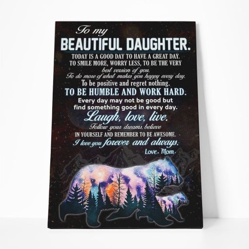 Gearhumans 3D To My Beautiful Daughter Canvas 3 Gearhumans 3D To My Beautiful Daughter Canvas GJ020423 Canvas 1 Piece Non Frame M